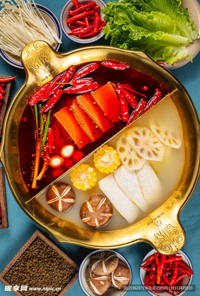鸳鸯火锅食材丰富诱人