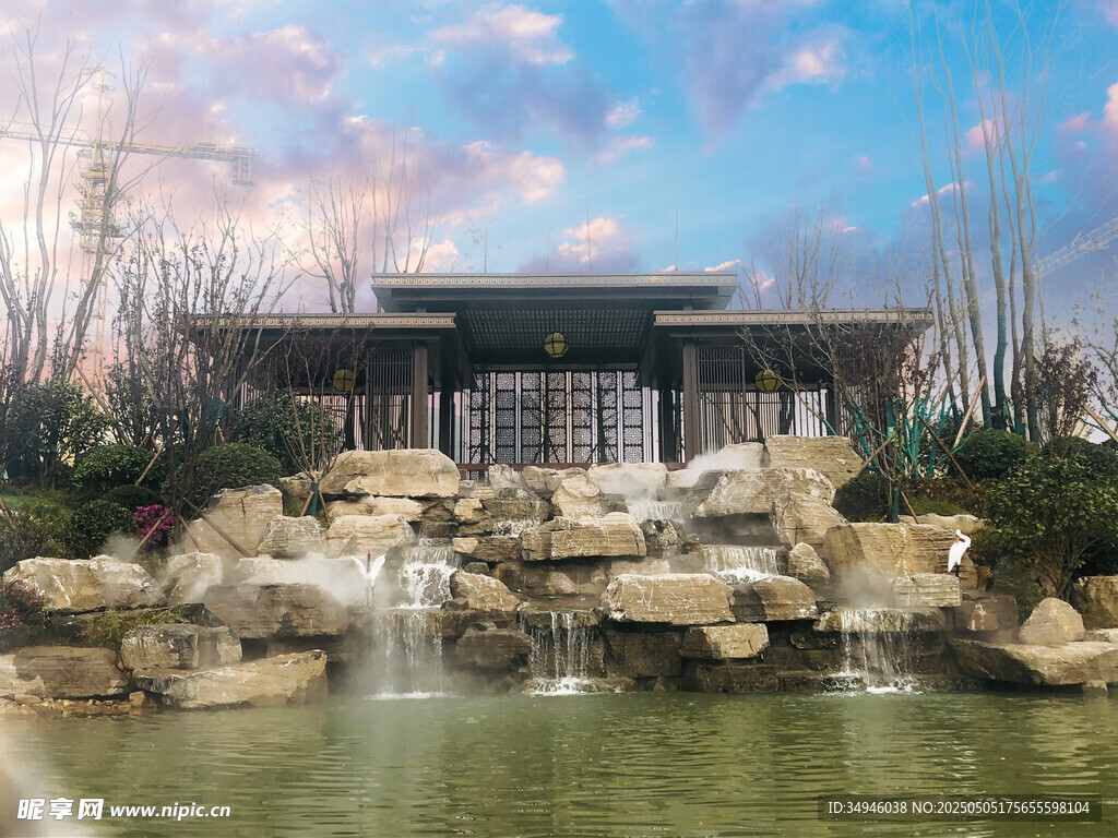 中式园林水景雅致景观