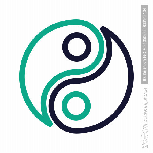 简约阴阳符号图标设计