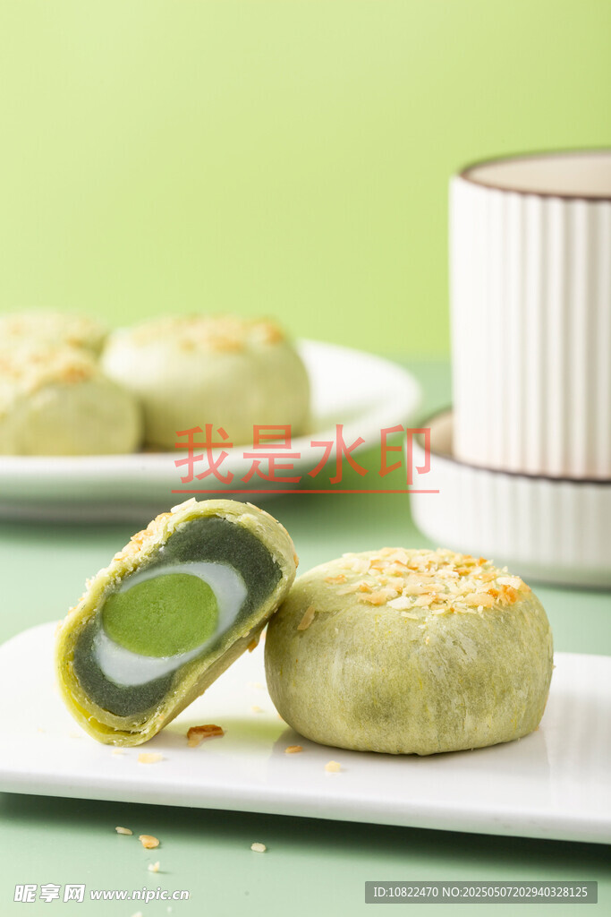 抹茶酥点心特写