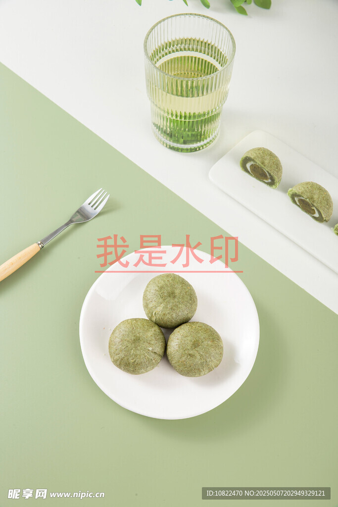 清新抹茶团子与茶饮