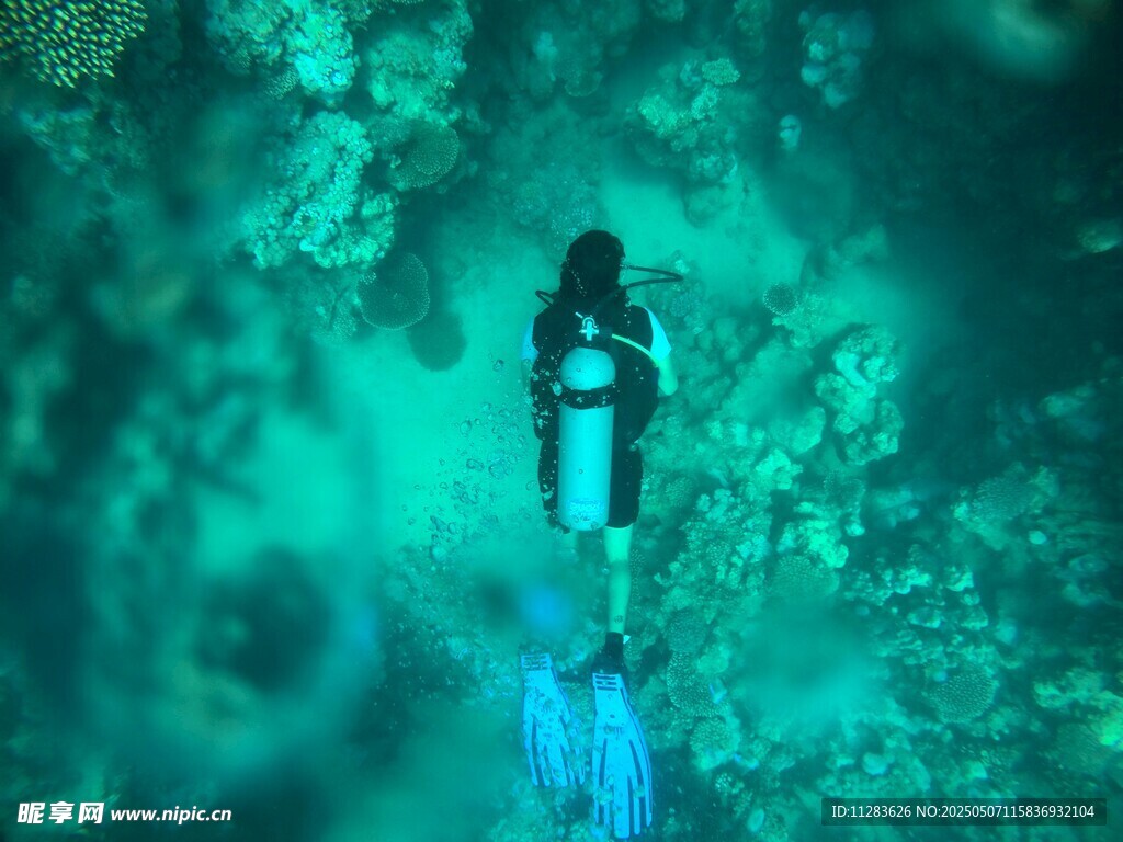 深海潜水员探索海底世界