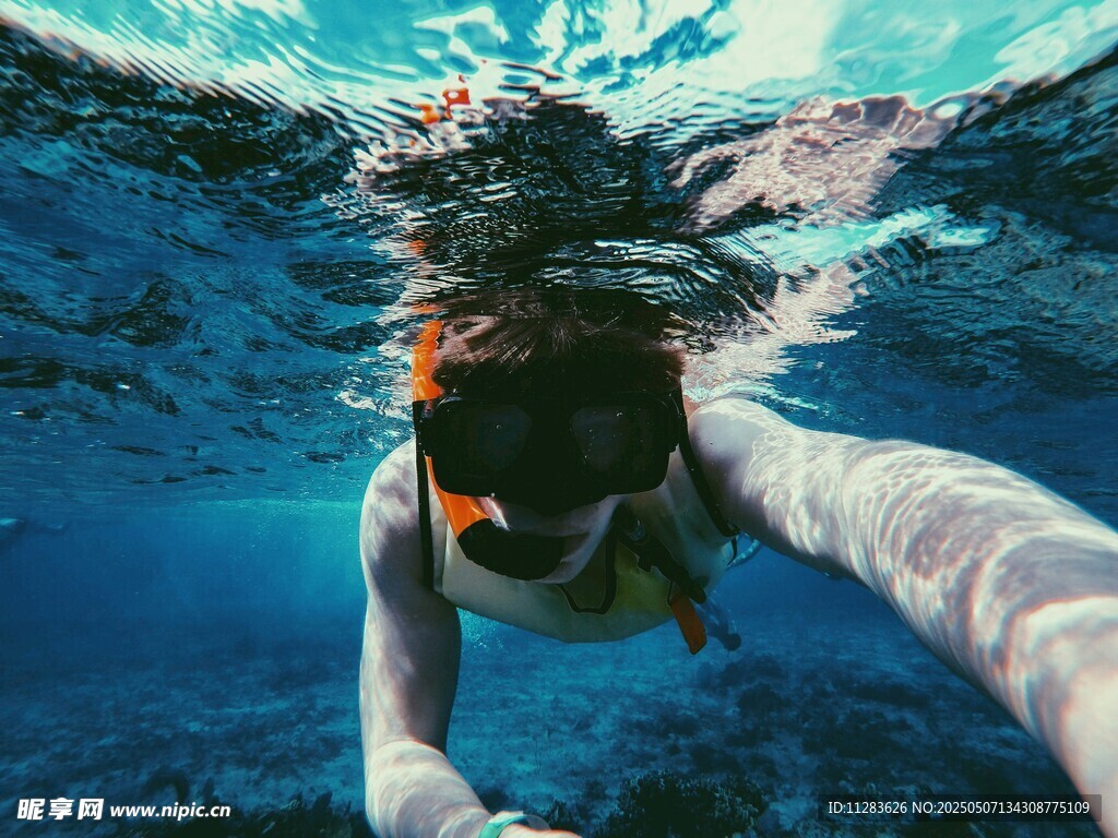 水下畅游的潜水者