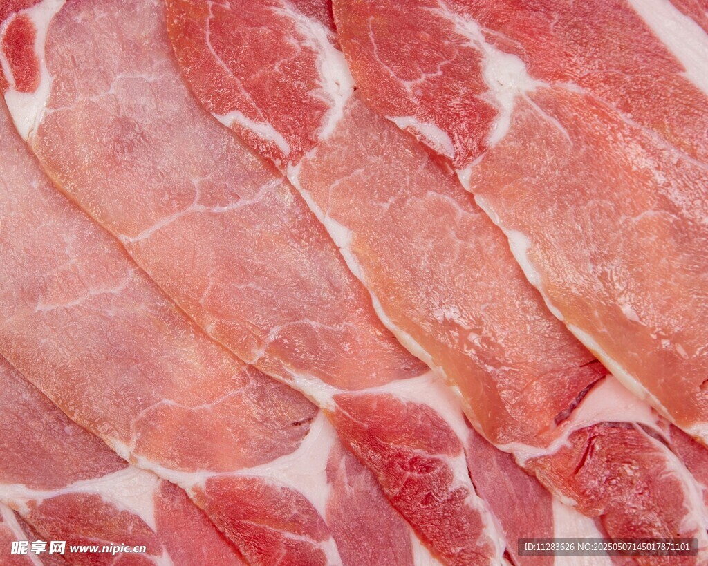 新鲜猪肉切片