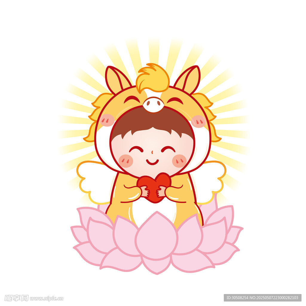 可爱马头像卡通头像插画图片设计