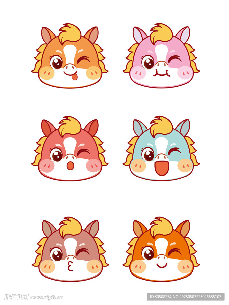 可爱的马头像图片设计