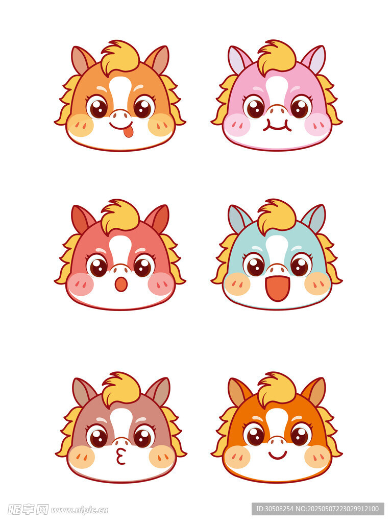 可爱的马头像设计