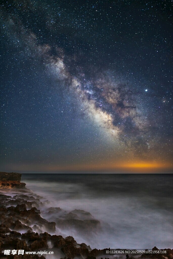 海边星空夜景迷人瞬间