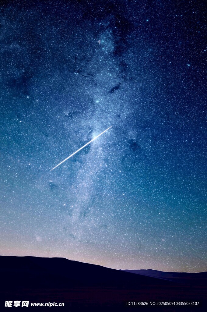 夜空流星与璀璨星河