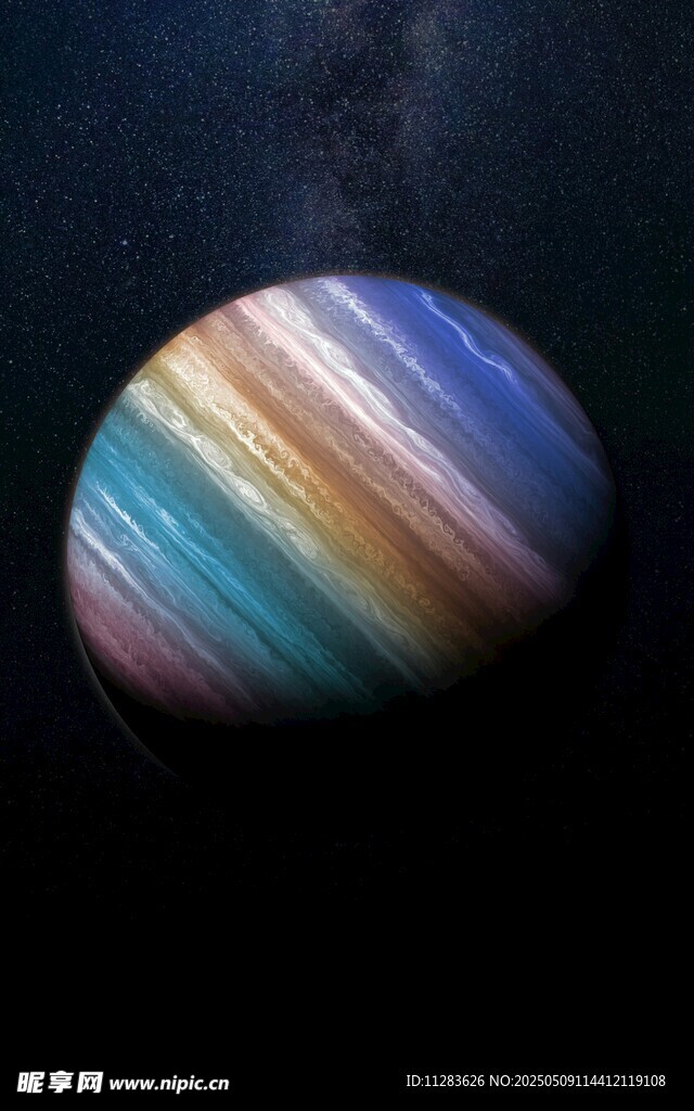 多彩条纹星球