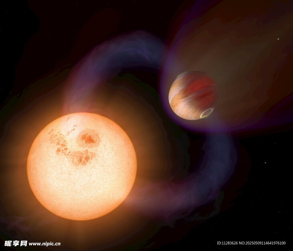 恒星与环绕星球的壮丽景象