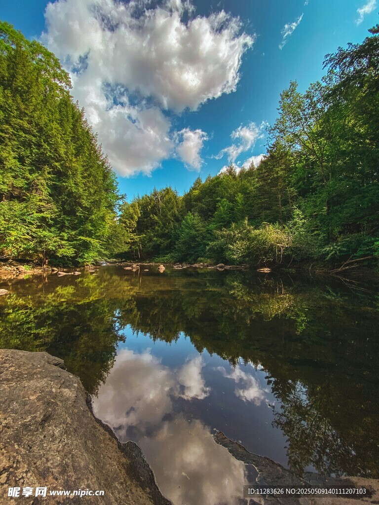 宁静河畔的自然美景
