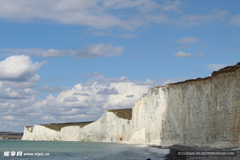 英国布莱顿白崖海岸风光