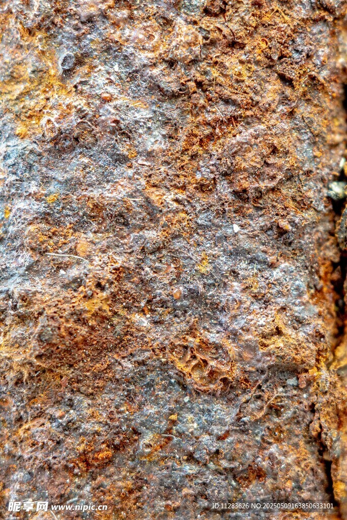 生锈金属表面纹理特写