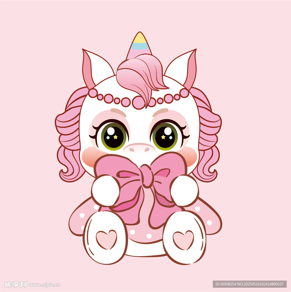 调皮的萌马形象插画设计