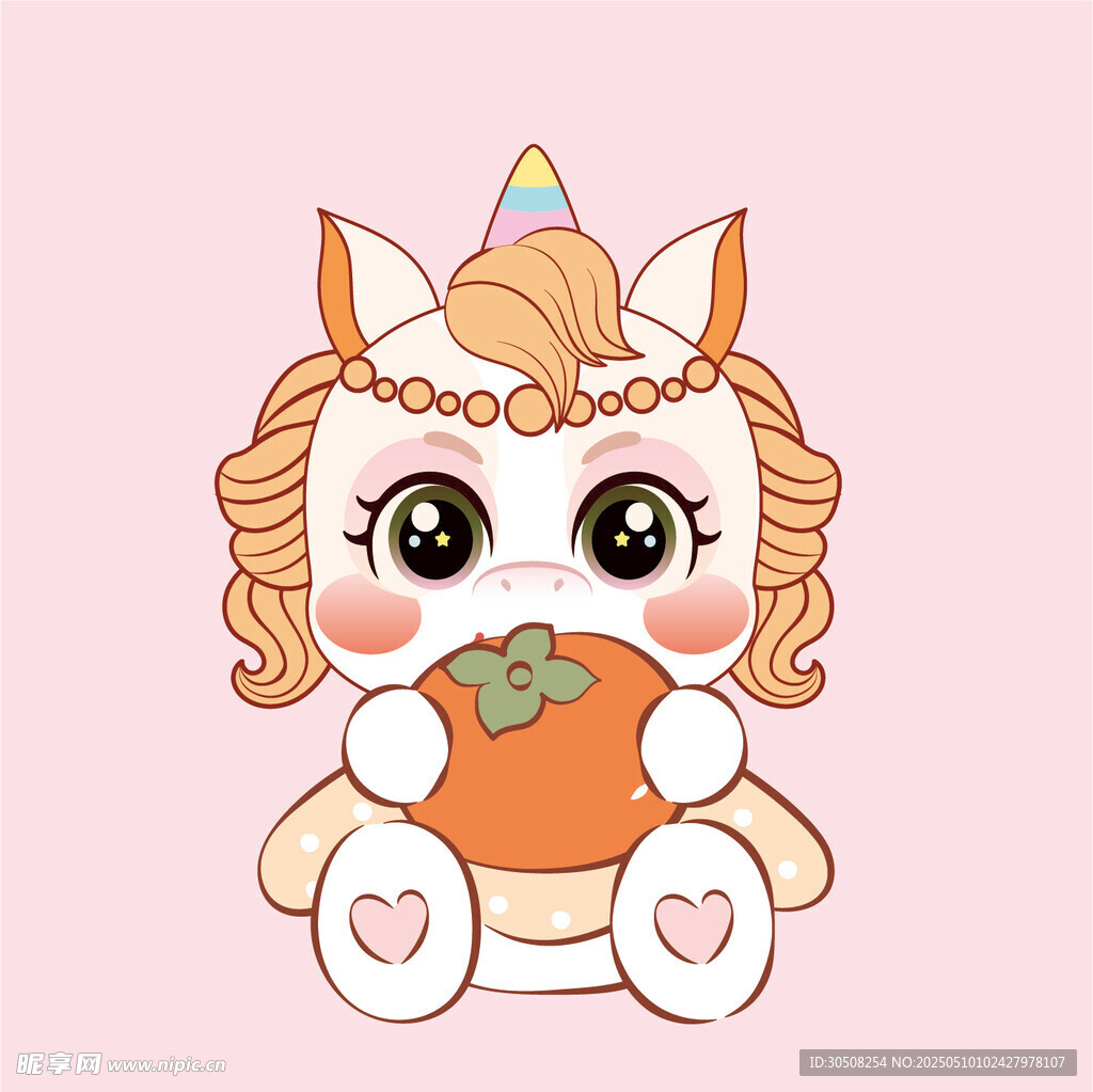 调皮的萌马插画设计卡通