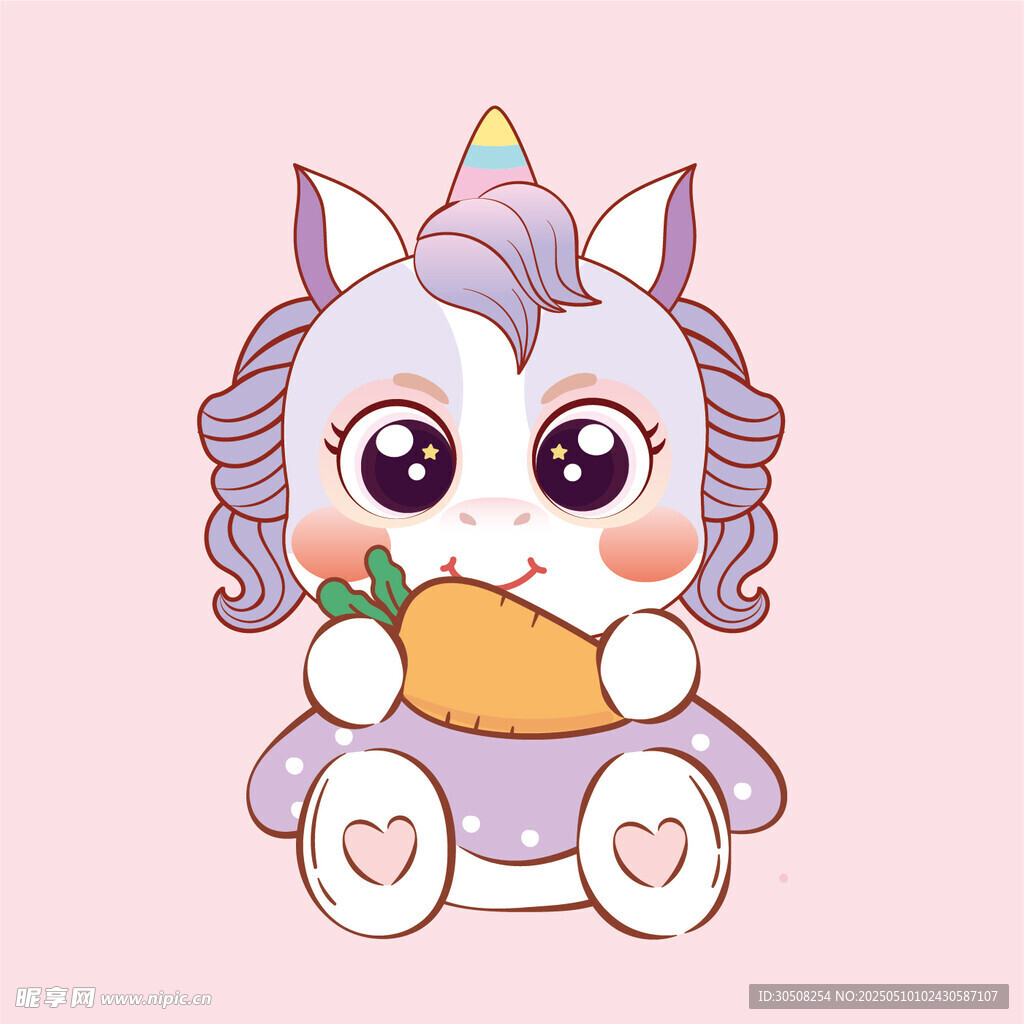 调皮的萌马插画设计