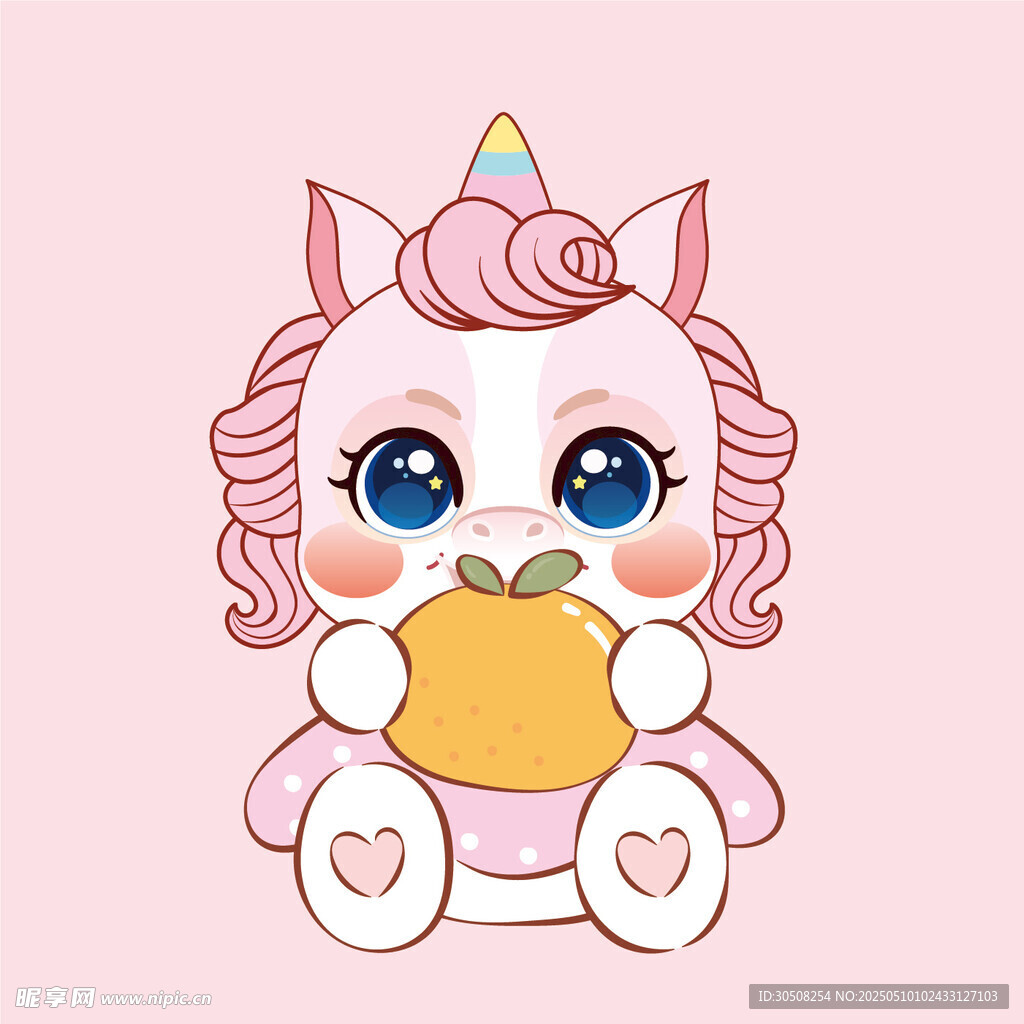 调皮的萌马插画卡通