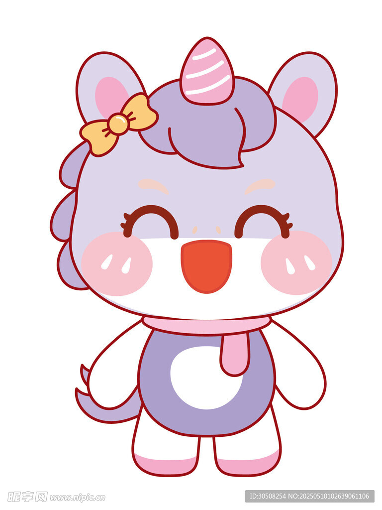 活泼的萌马插画卡通可爱