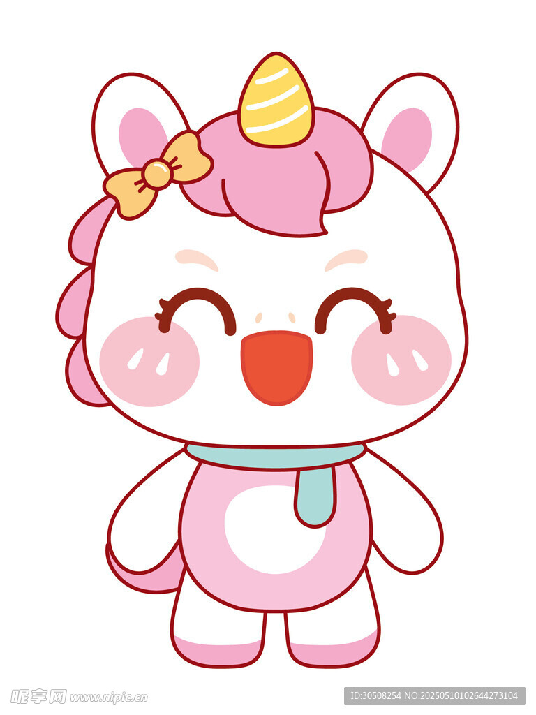 活泼的萌马插画设计