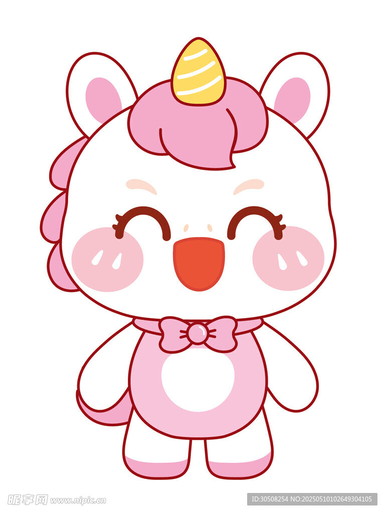 活泼的萌马插画卡通