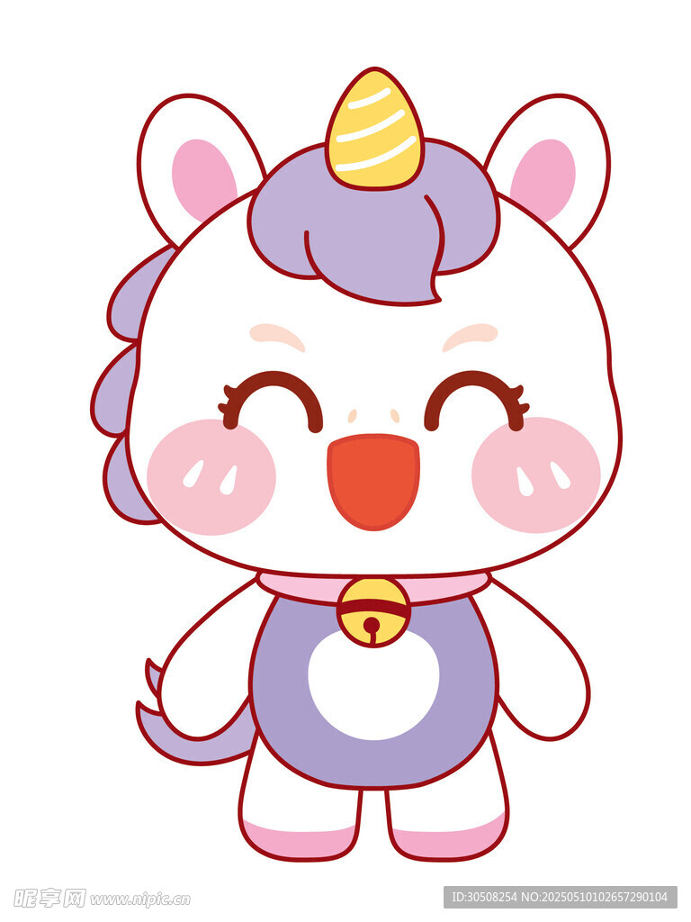 可爱的萌马插画卡通可爱