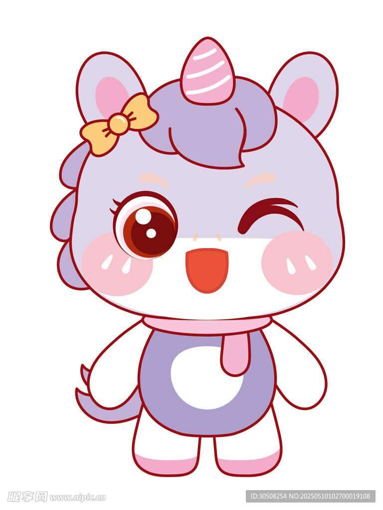 可爱的萌马形象插画