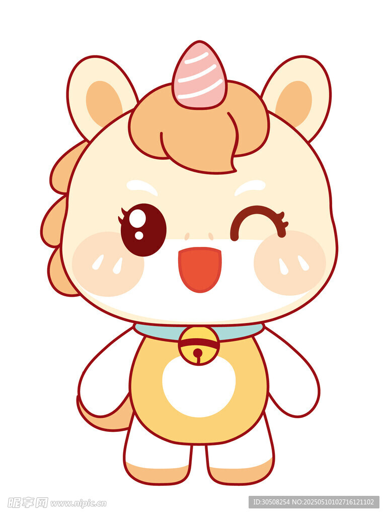 活泼的马宝宝插画卡通可爱