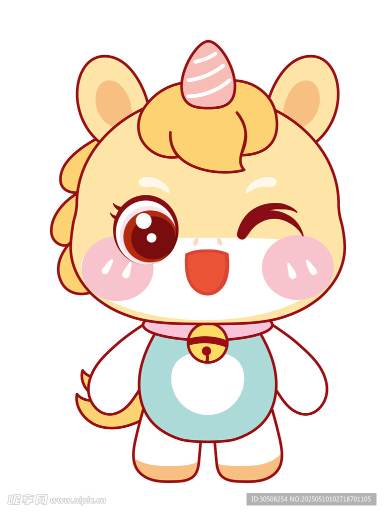 活泼的独角兽形象插画