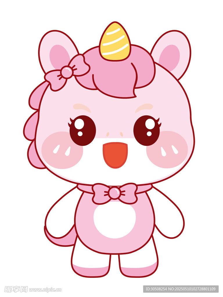 可爱的粉色小马驹