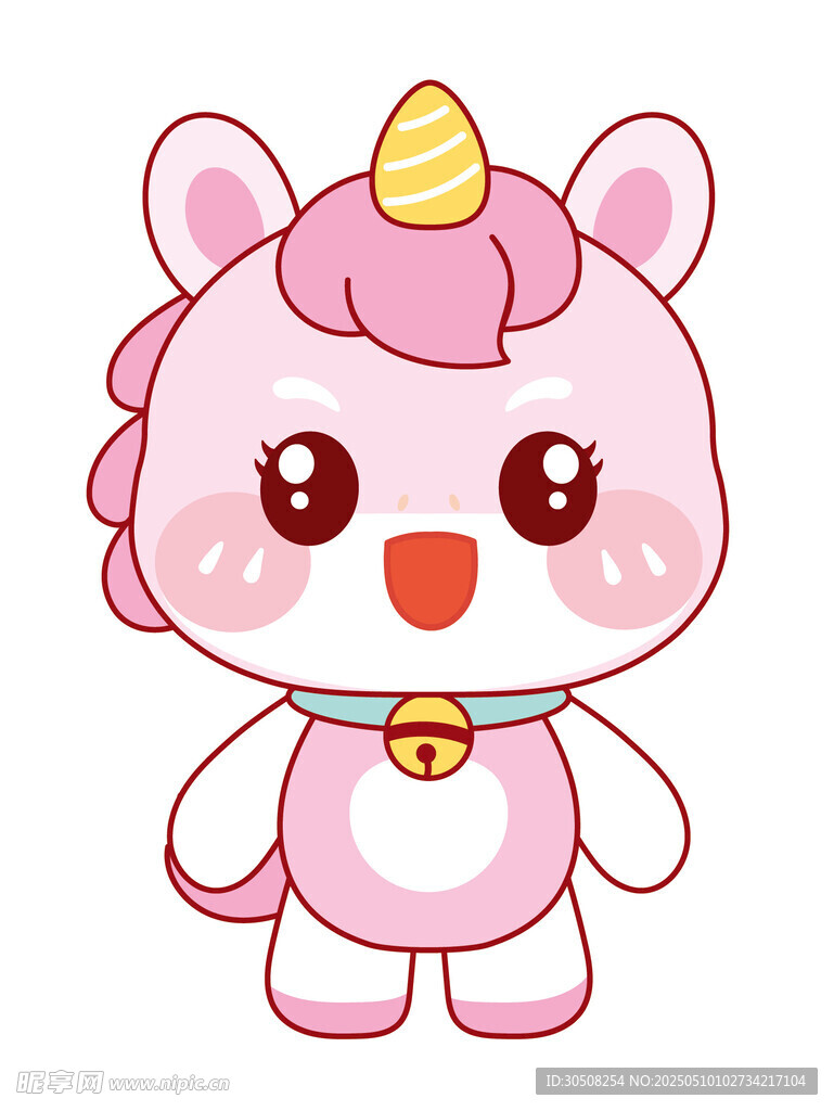 幸运的马宝宝插画