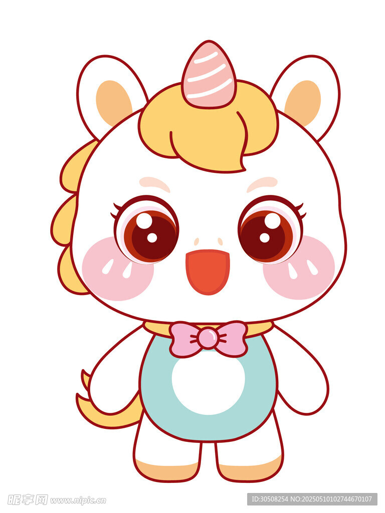 可爱的马宝宝插画