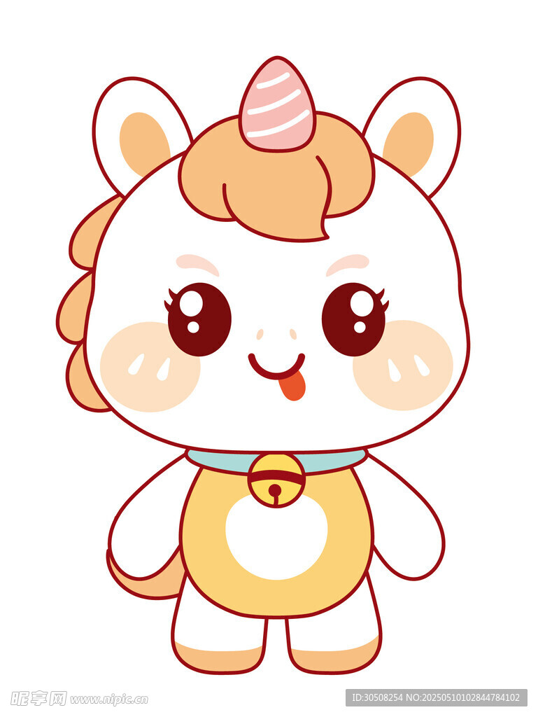 好看的黄色的小马插画设计