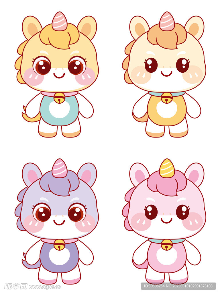 漂亮的小马插画卡通图片