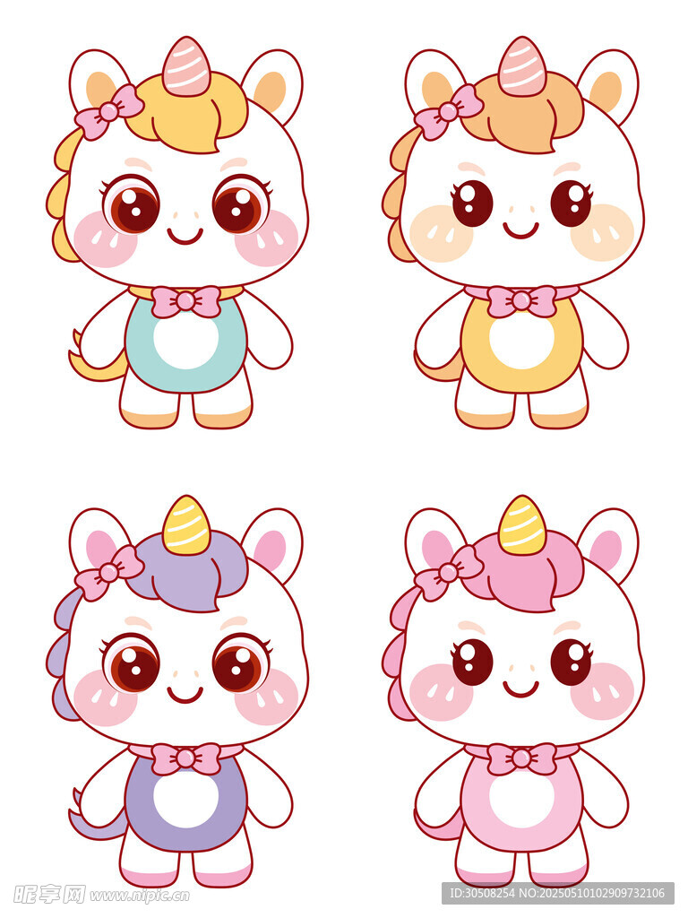 幸运的马宝宝插画图片设计