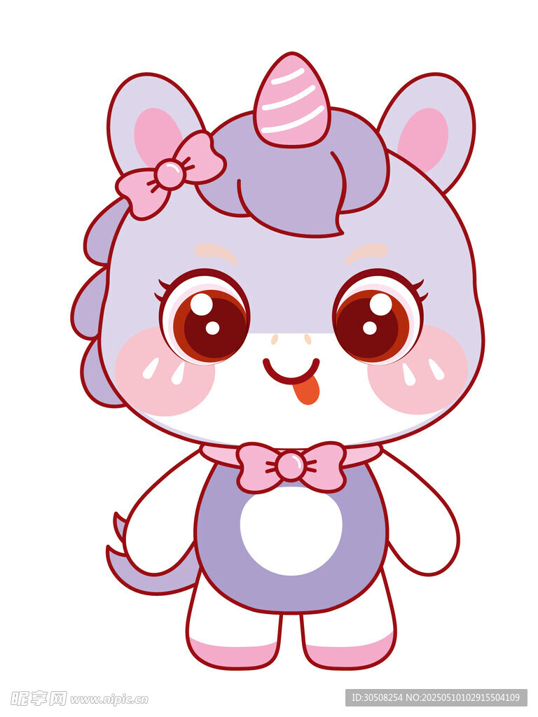 幸运的马宝宝插画卡通可爱