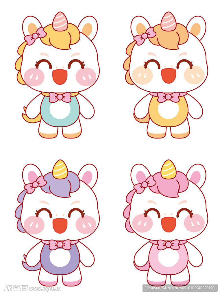 美丽的马宝宝插画卡通可爱