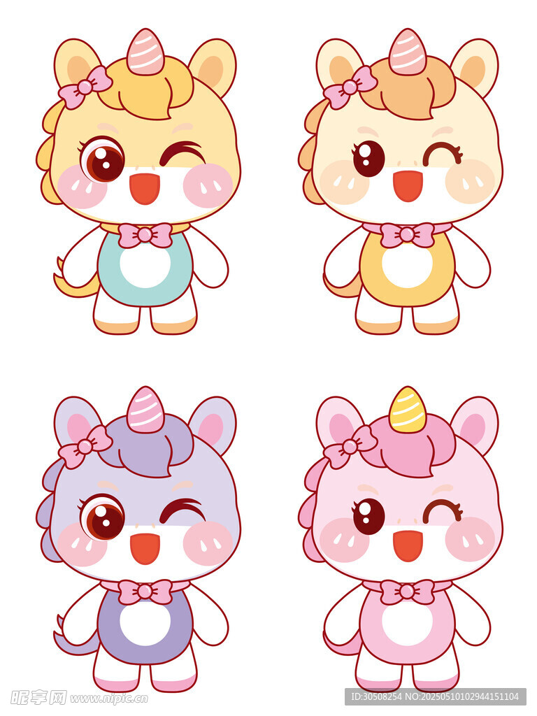 美丽的独角兽形象插画