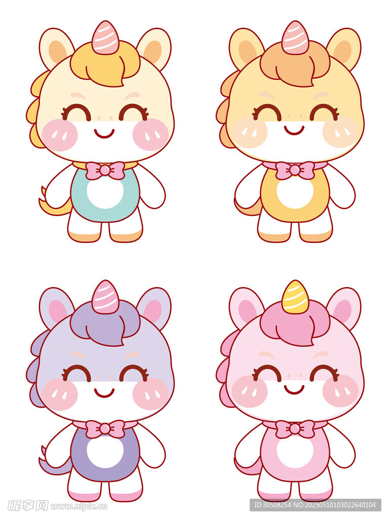 可爱的马宝宝插画图片设计