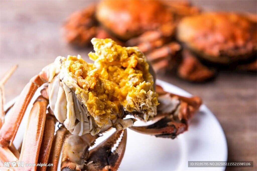 美味大闸蟹蟹黄诱人