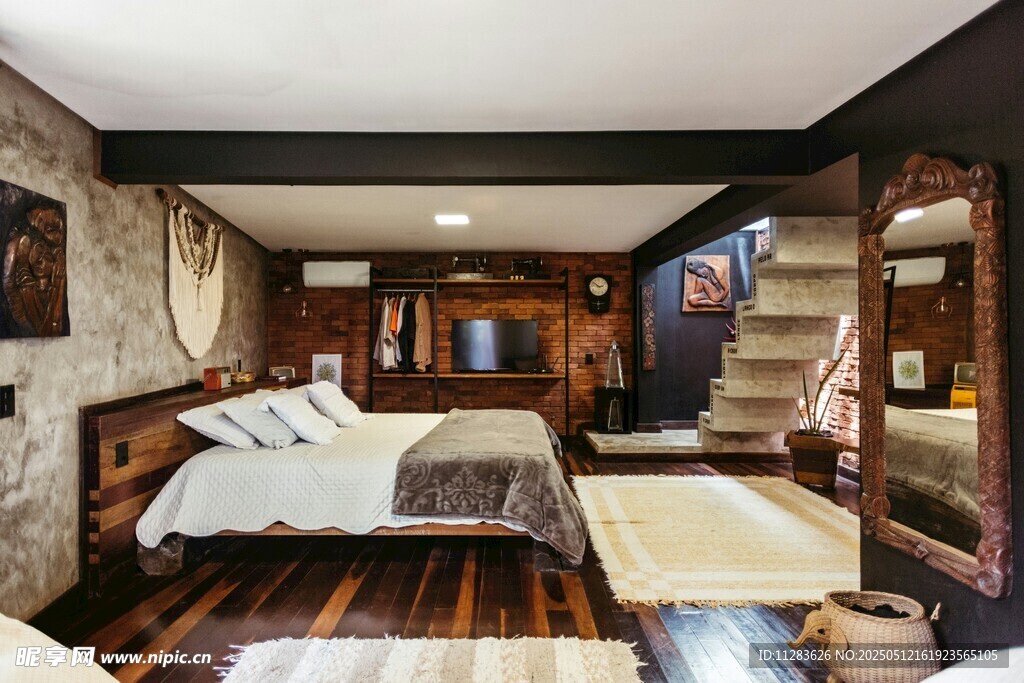 复古风卧室温馨家居场景