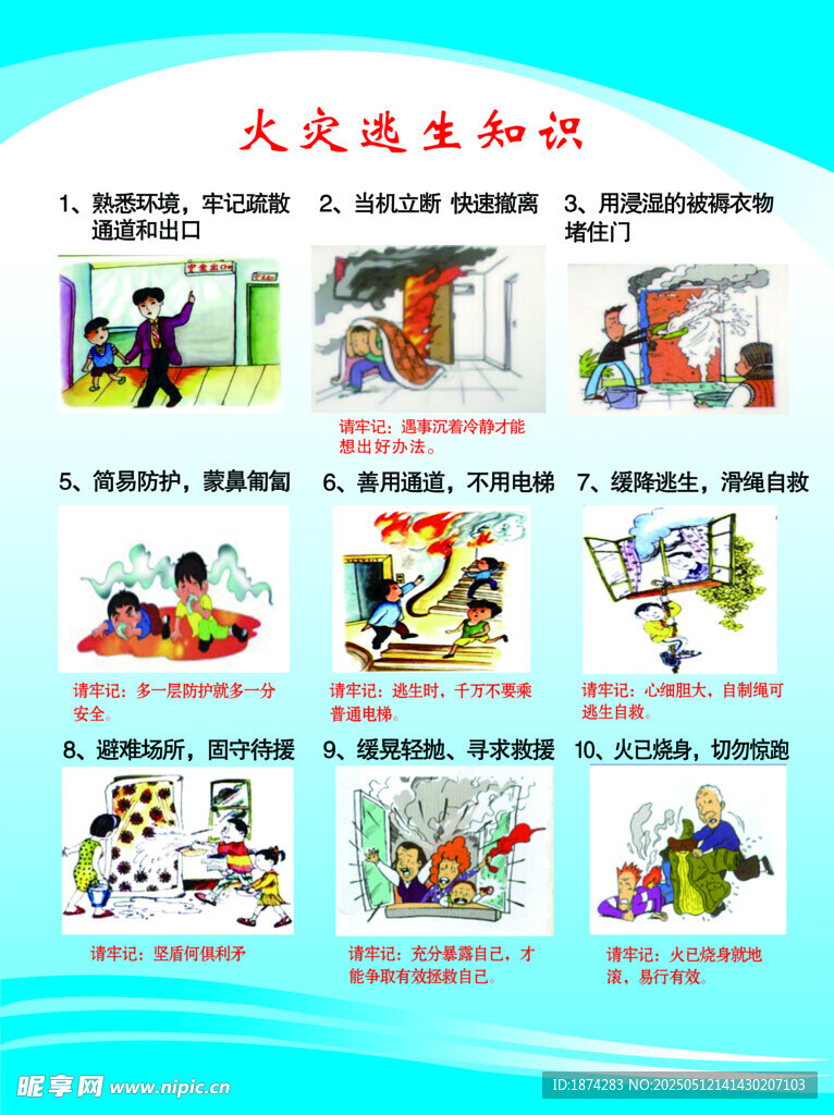 火灾逃生知识宣传海报