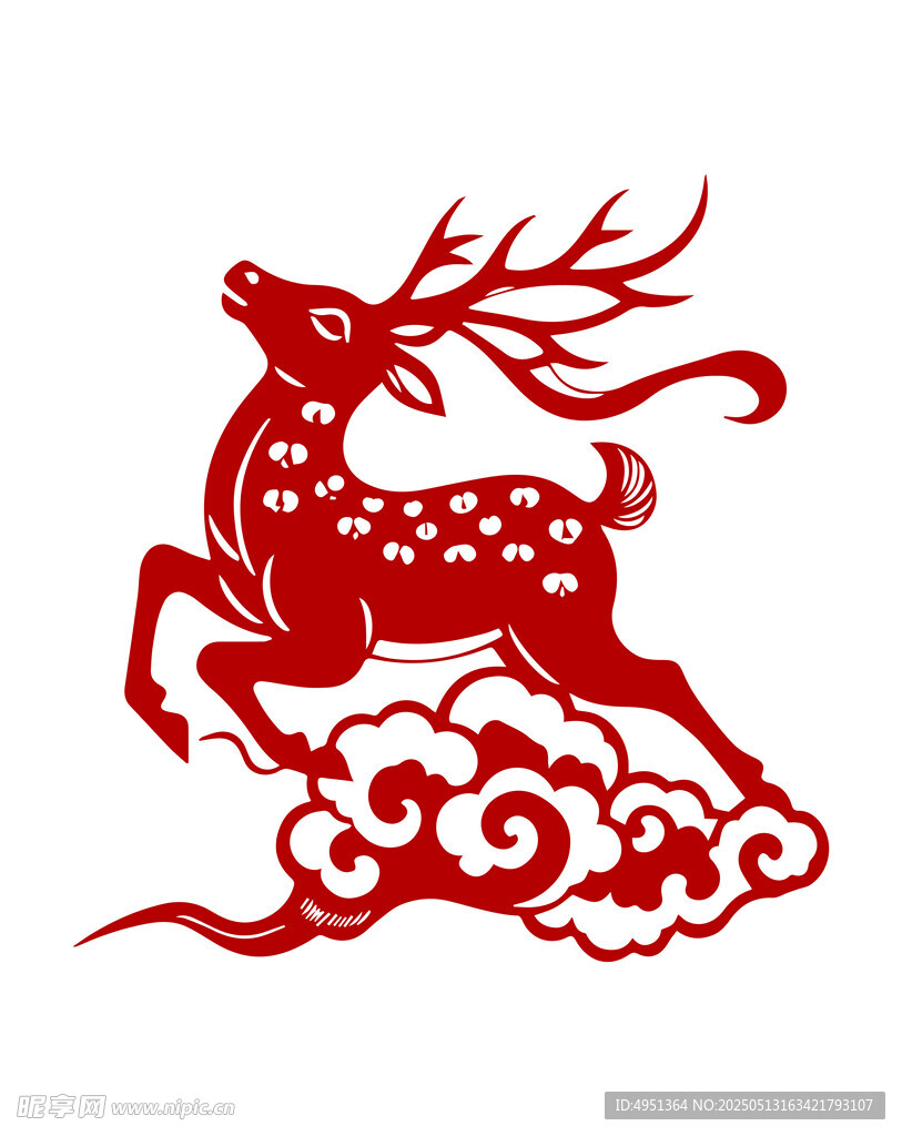 剪纸鹿