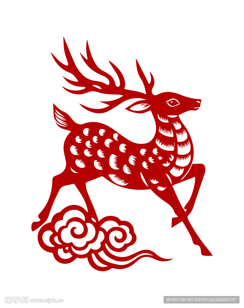 剪纸鹿