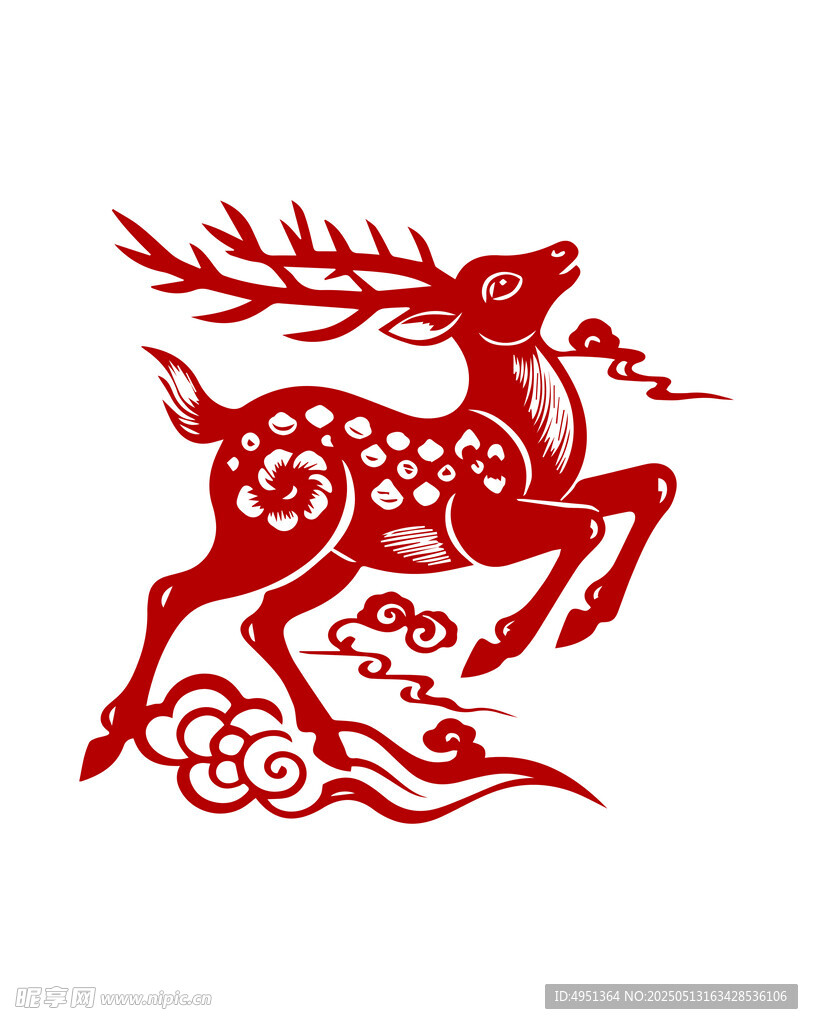 剪纸鹿
