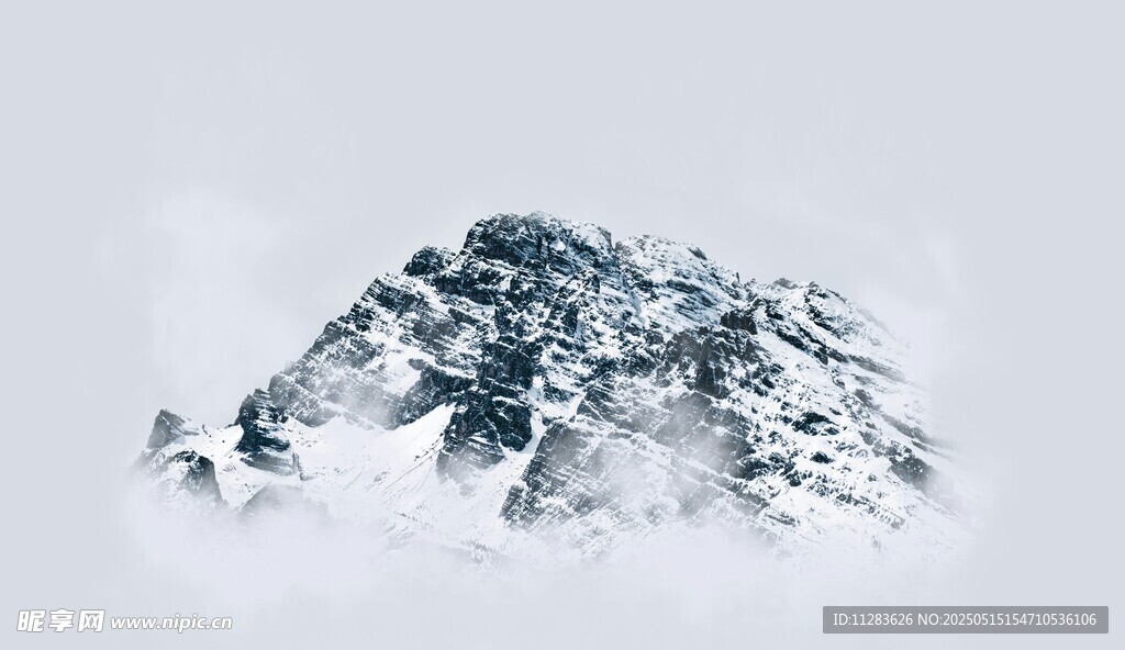 云雾缭绕的巍峨雪山