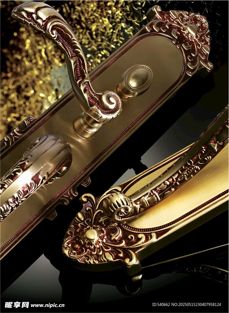 欧式执手锁特写高清摄影