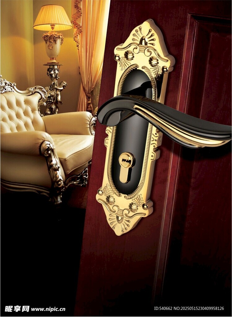 欧式执手锁高清摄影