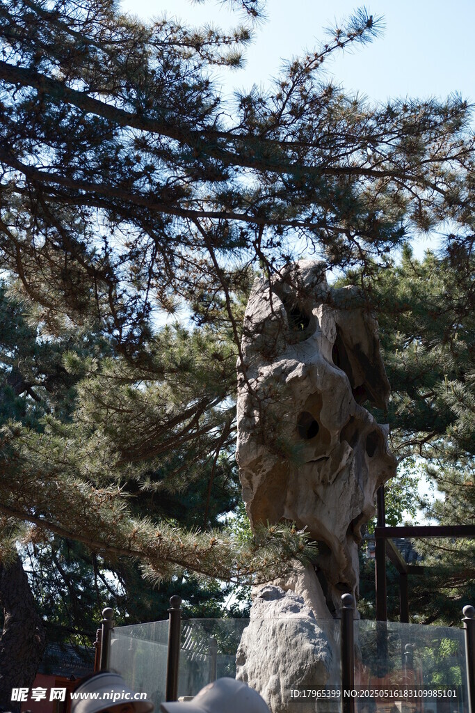 山林中的古朴雕塑