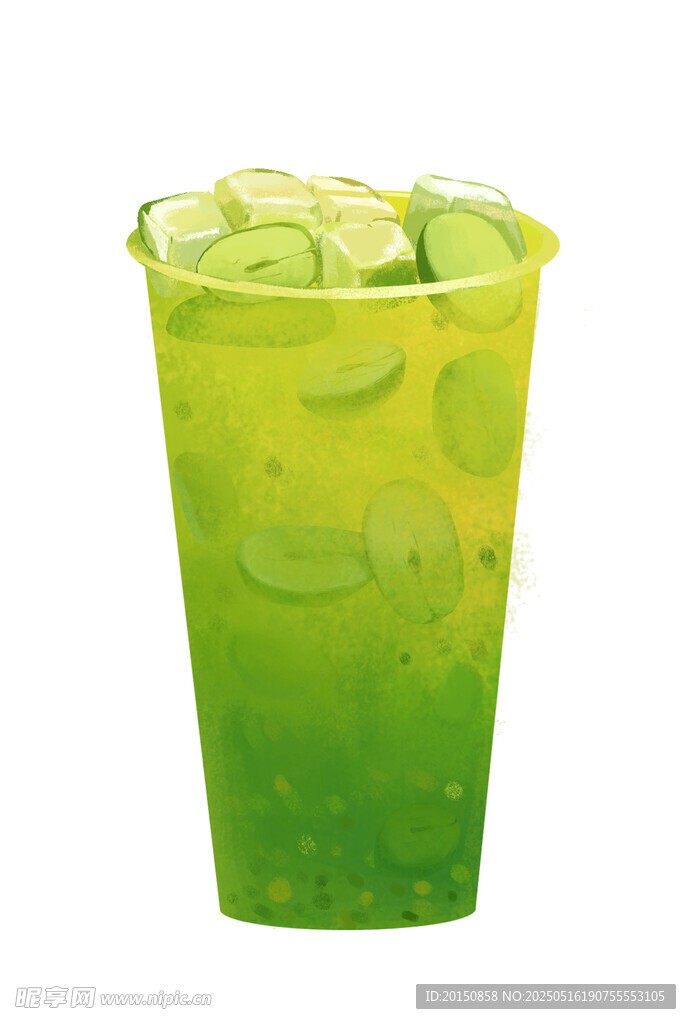 青提绿色冰饮塑料杯